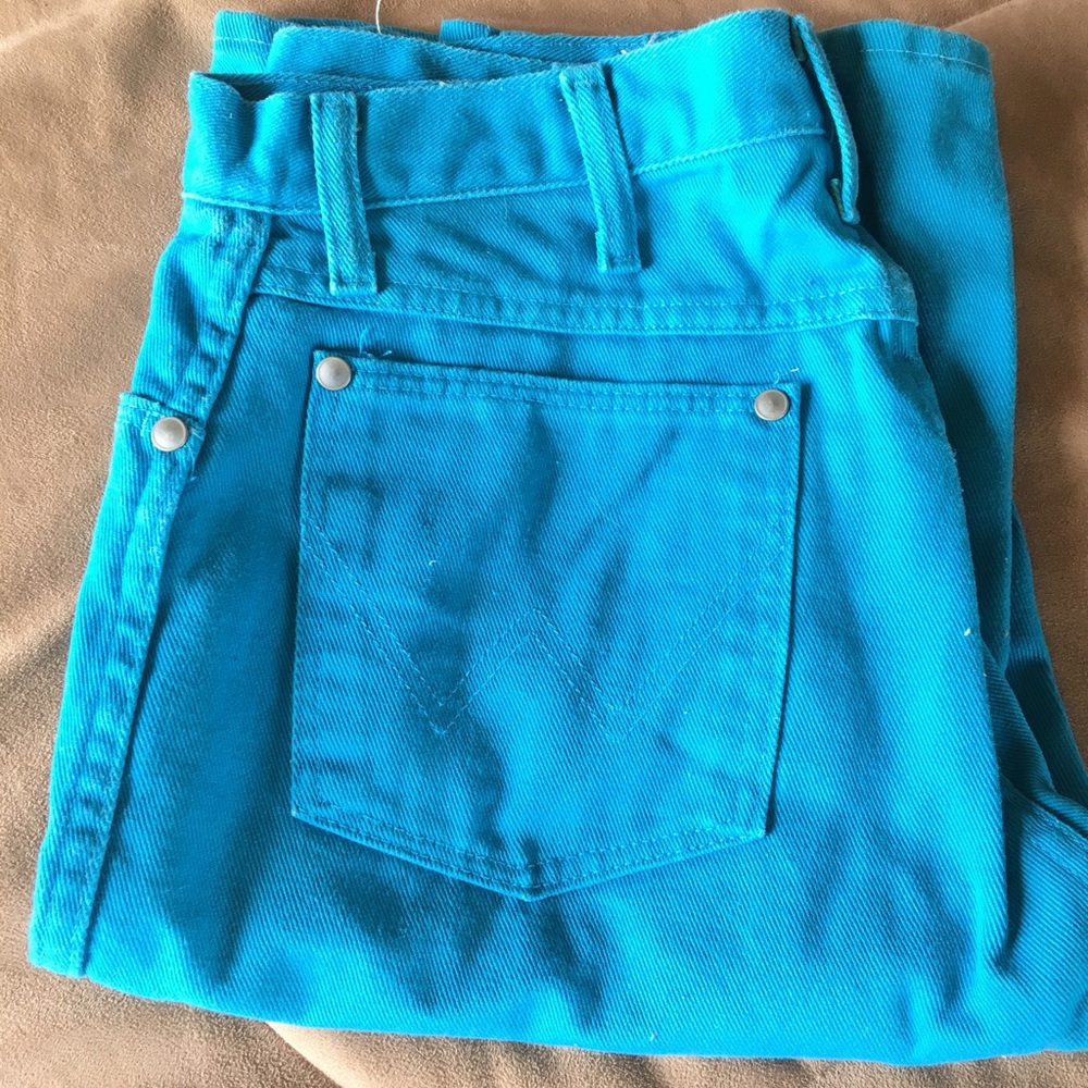 Vintage turquoise wranglers size 9 x 36
